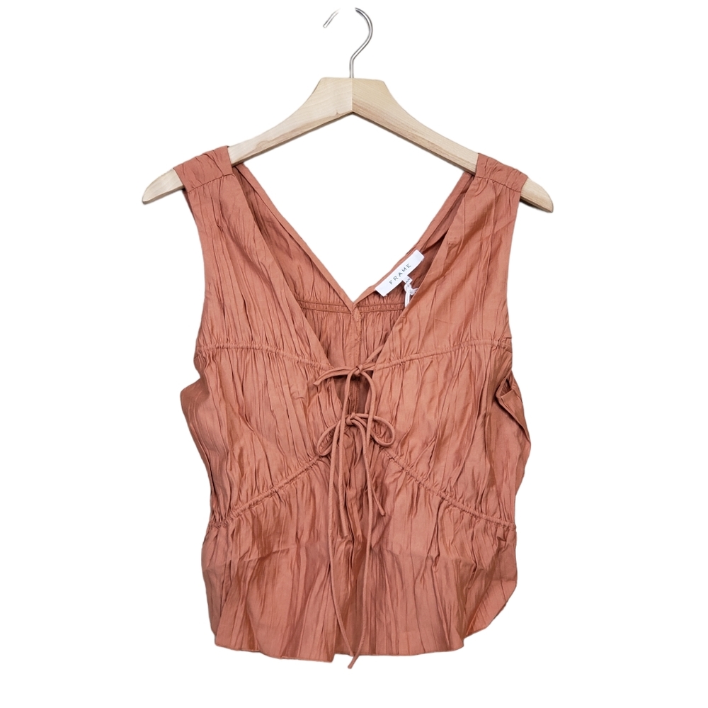 Frame Denim Rust Sleeveless Blouse - Picture 2 of 13